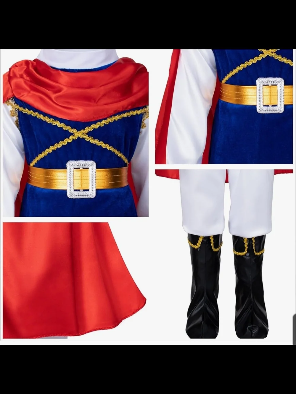 Royal Prince Costume for Kids - Blue, Red & Gold Fits 3 Year Olds